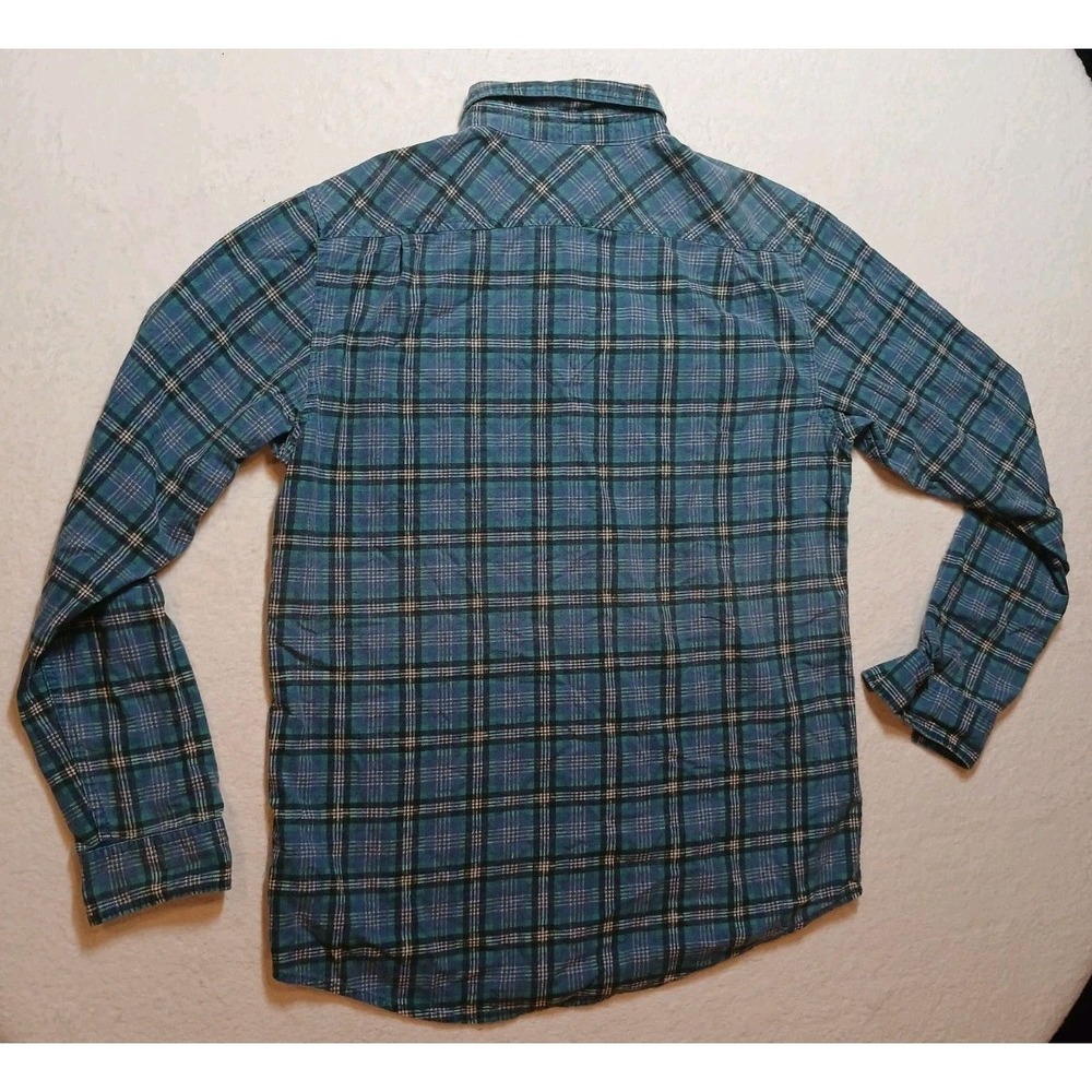 RVCA Blue Plaid Button Up Flannel Men's Size Large Surf Skate Casual Relaxed - Picture 5 of 6